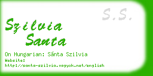 szilvia santa business card